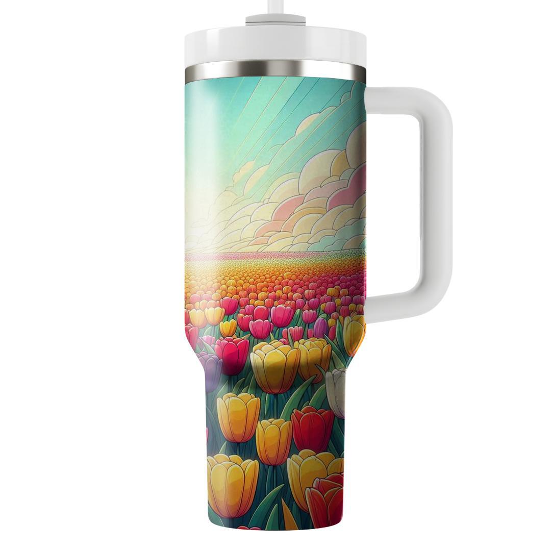 Rainbow Tulips  Tumblers For Gifts