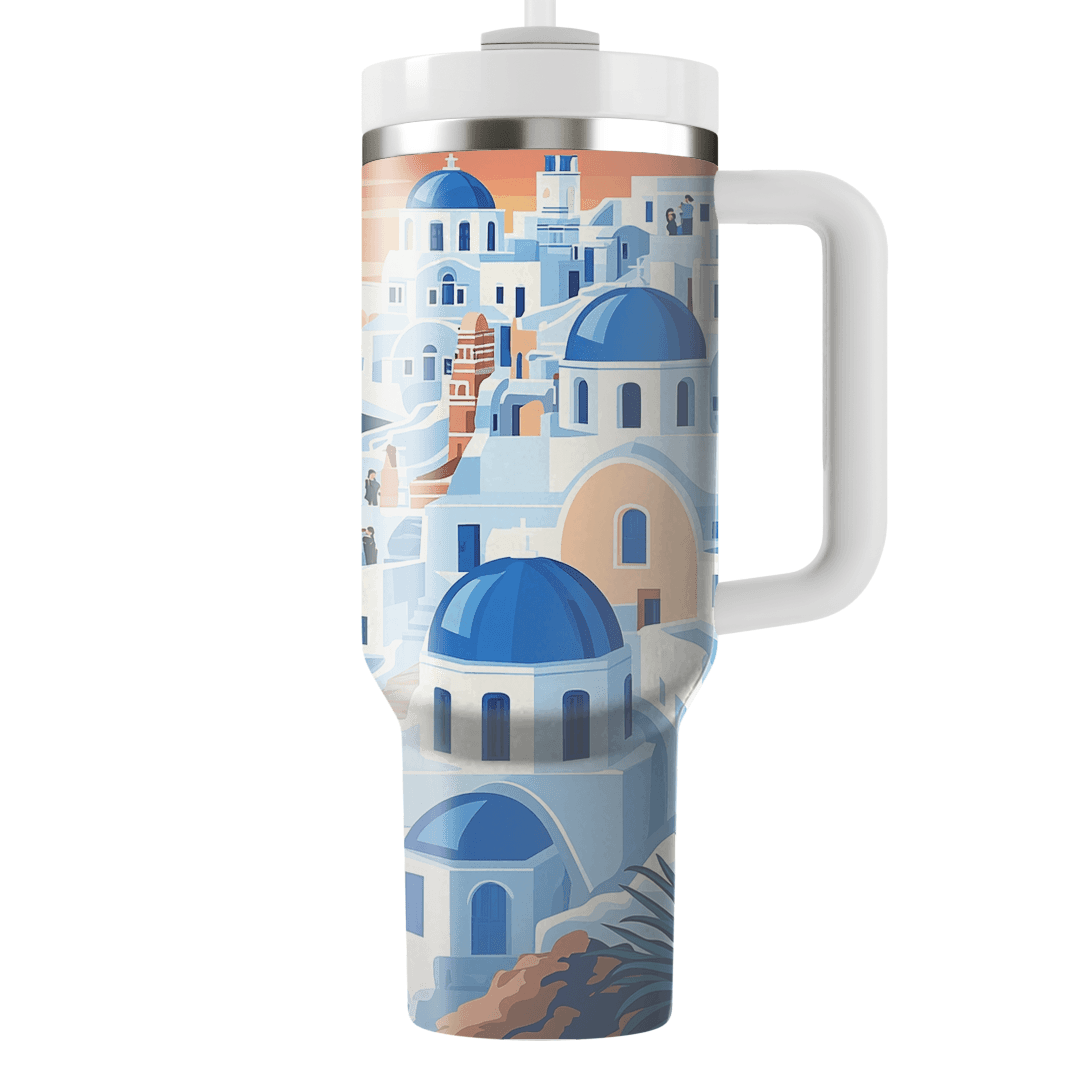 Santorini Cliffs Tumblers With Lids