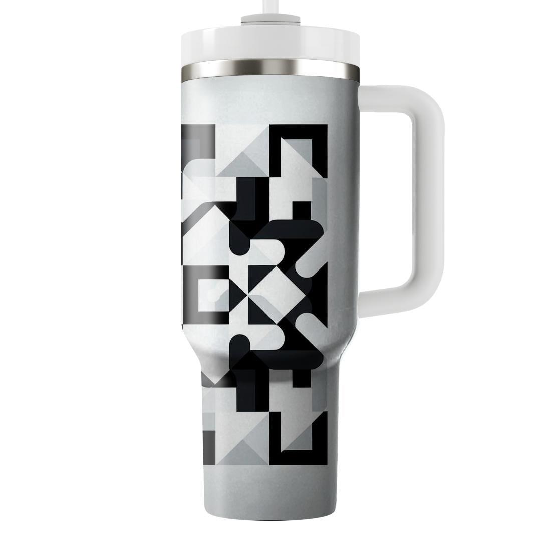 Chic Monochrome Squares  Decorative Tumblers