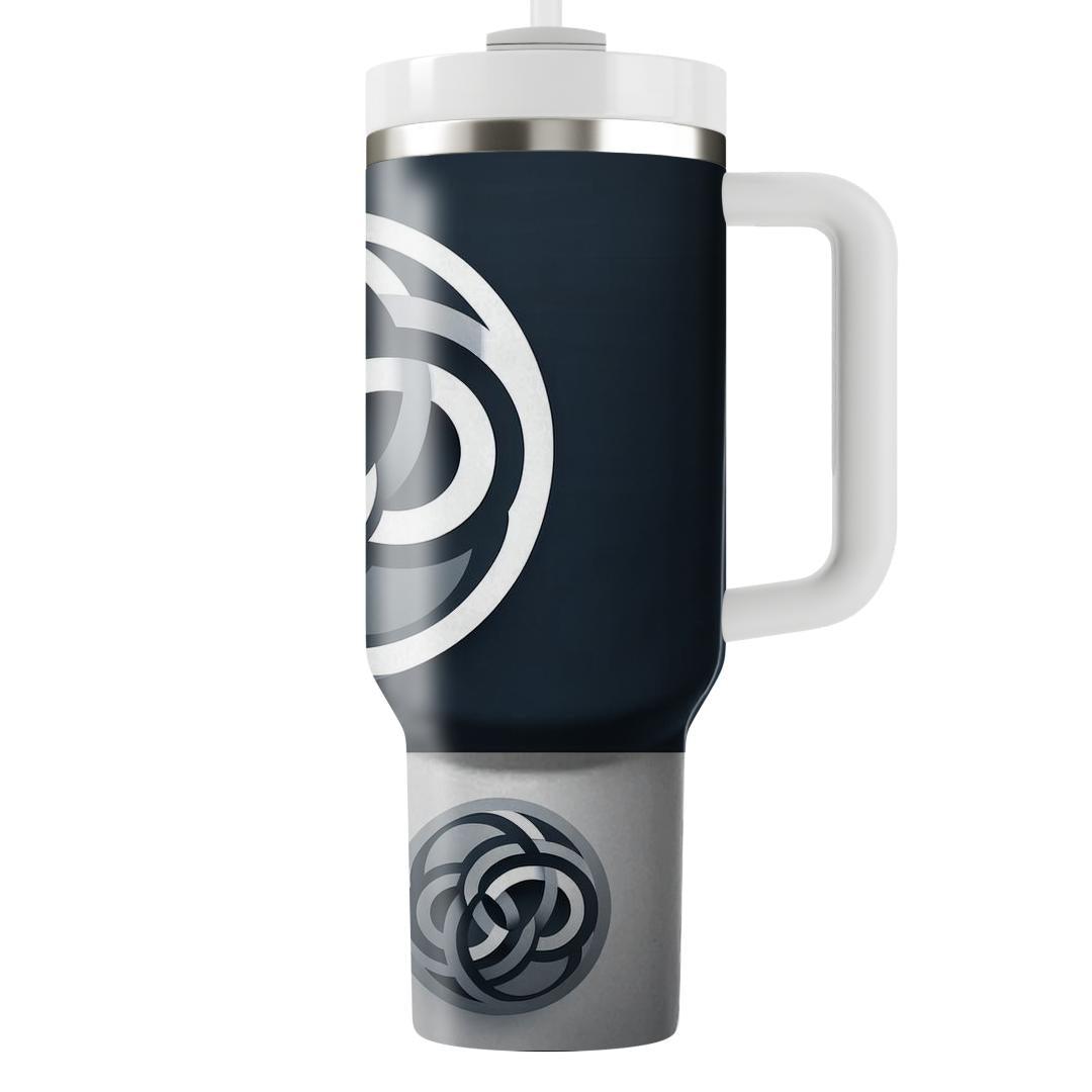 Elegant Interlocking Circles  Tumblers With Lids