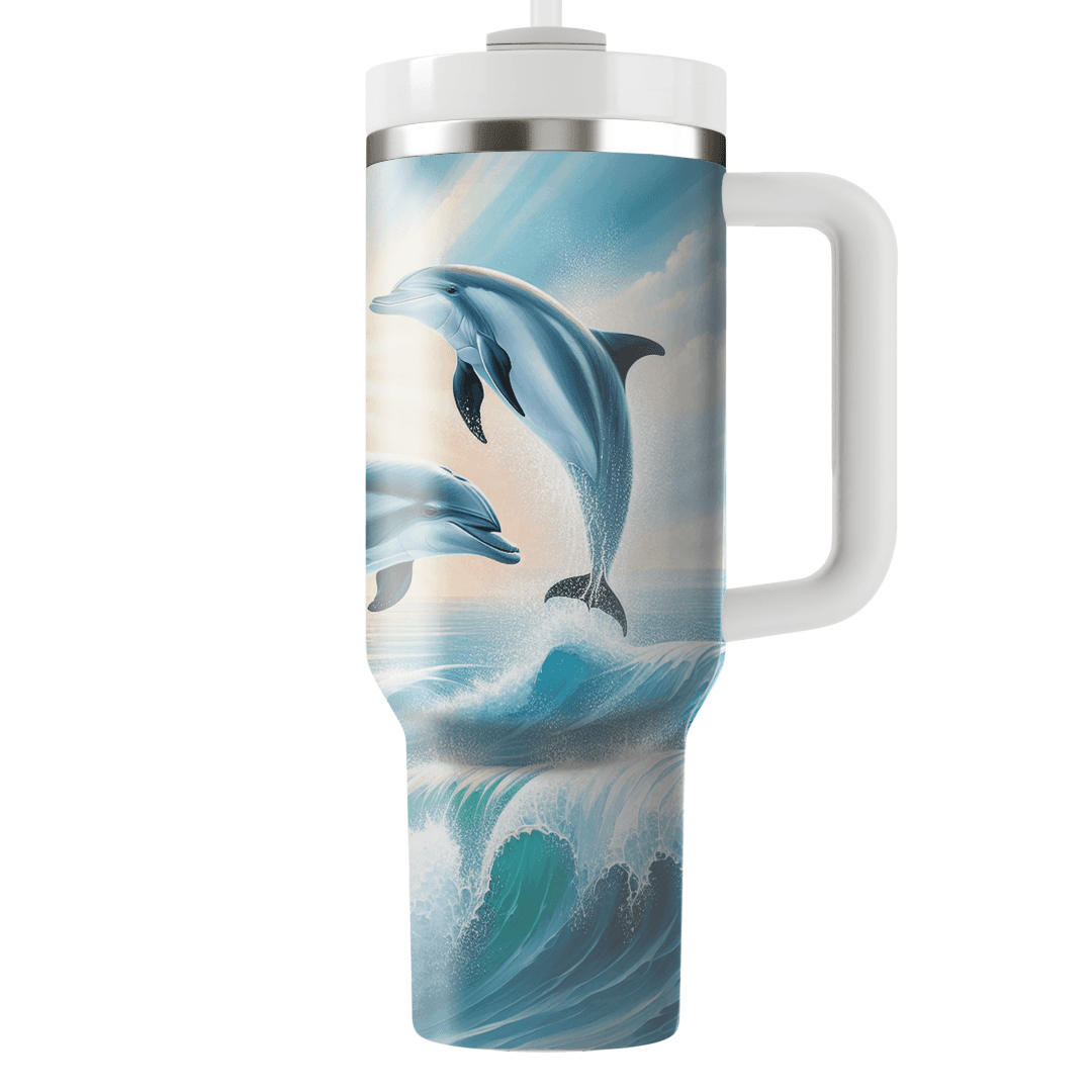 Playful Dolphin Splashes  Decorative Tumblers