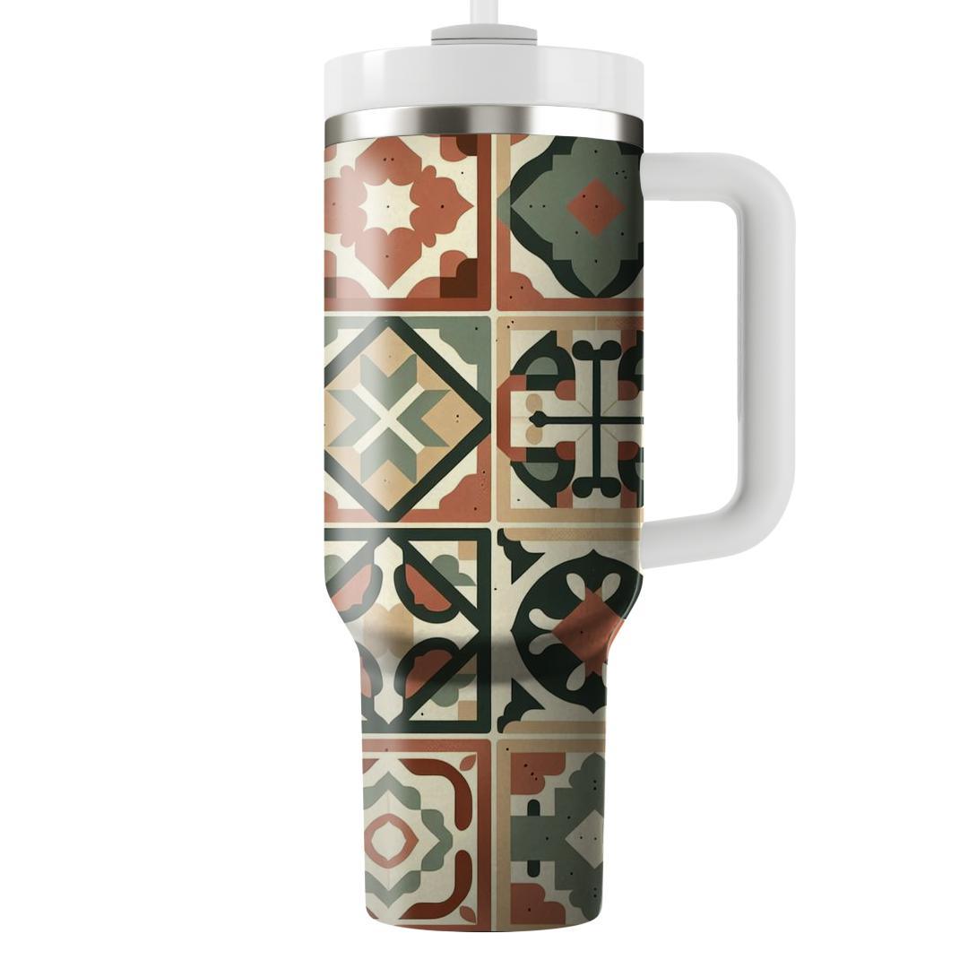 Artisan Tile Pattern  Personalized Tumblers