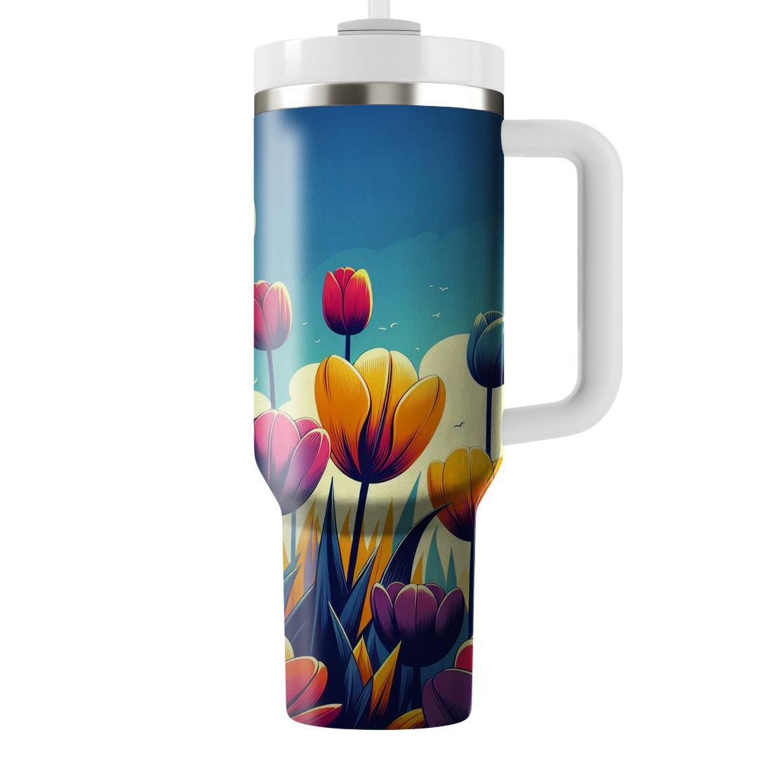 Field Of Tulips  Unique Tumblers
