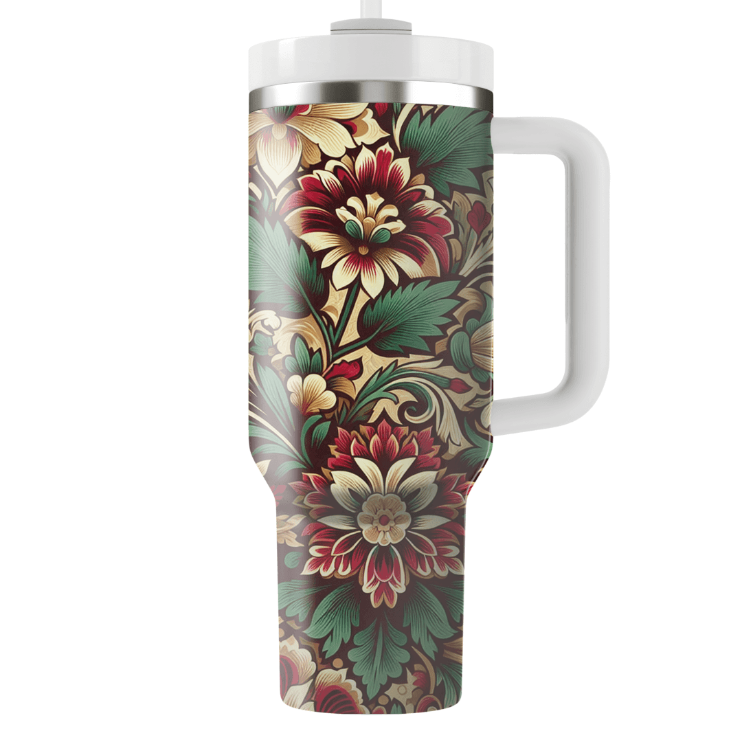 Retro Floral Tapestry Travel Tumblers