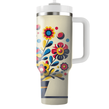 Retro Pop Art Flowers  Custom Tumblers