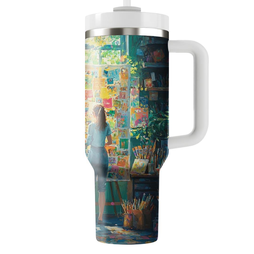 A Canvas Of Love: The Masterpiece Of Motherhood Tumblers With Lids
