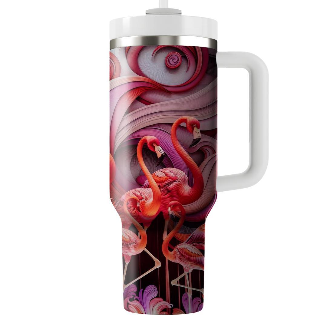 Fanciful Flamingo Flamenco  Travel Tumblers