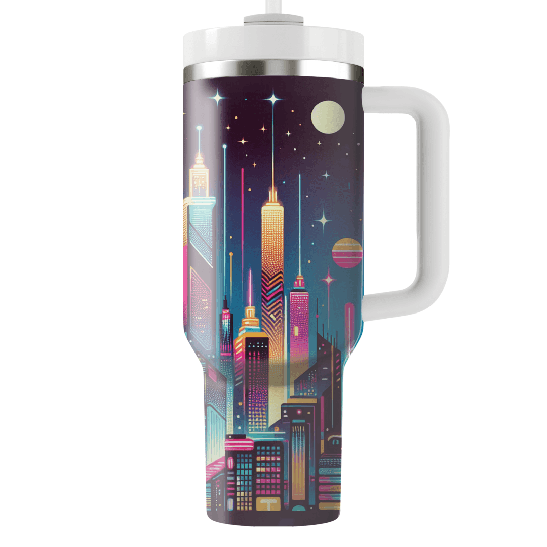Futuristic Cityscape Travel Tumblers