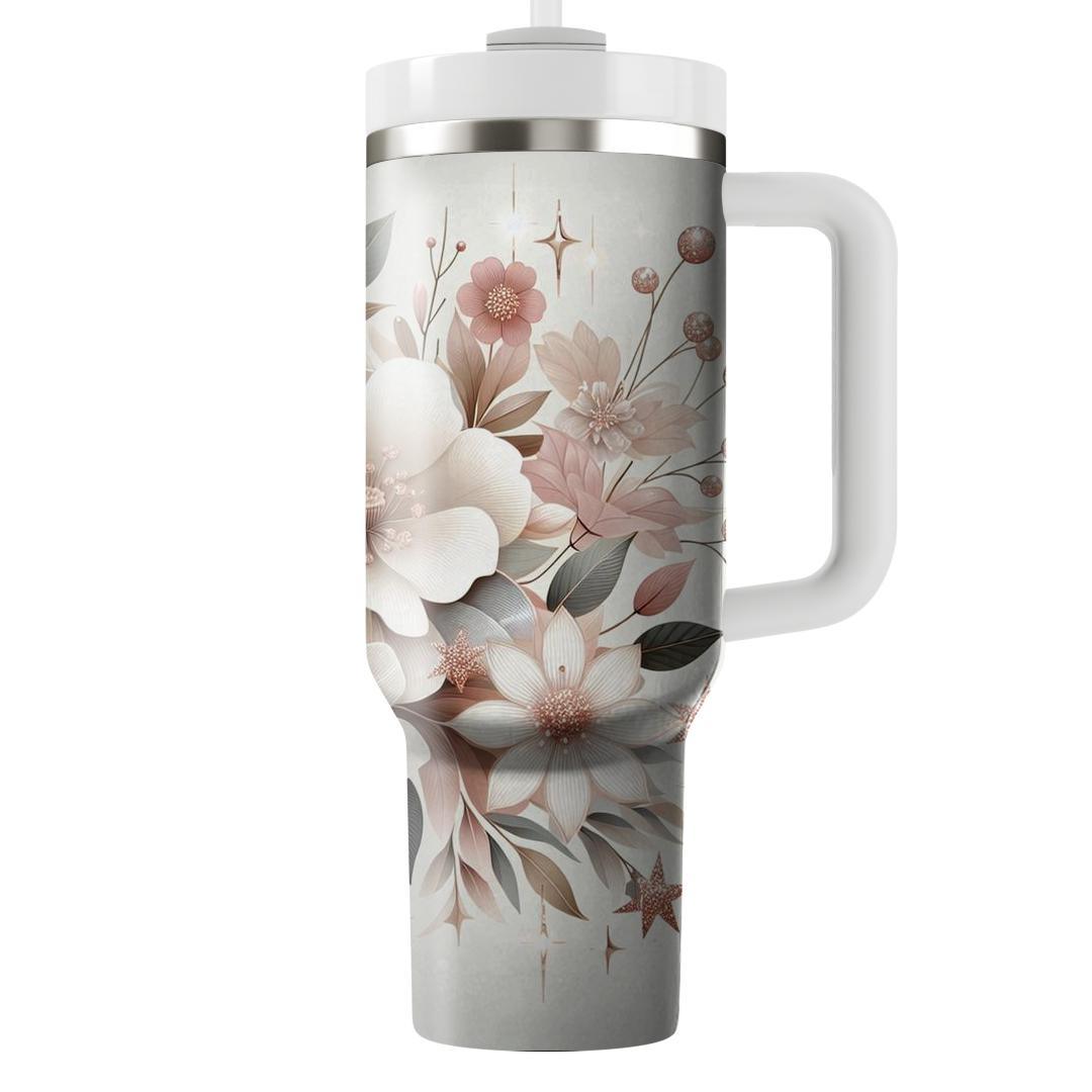 Glimmering Floral Dreams  Unique Tumblers
