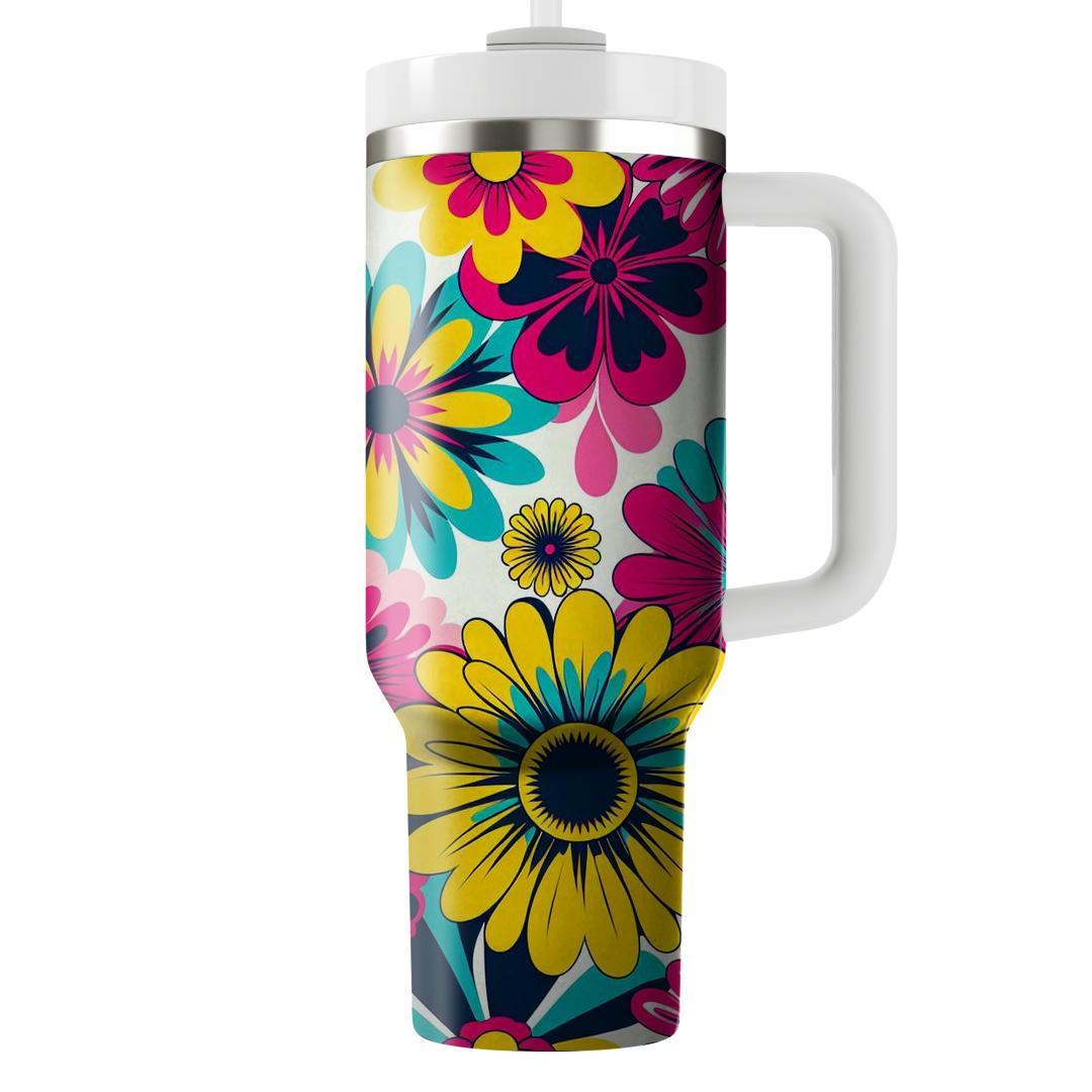 Mod Floral Retro  Travel Tumblers