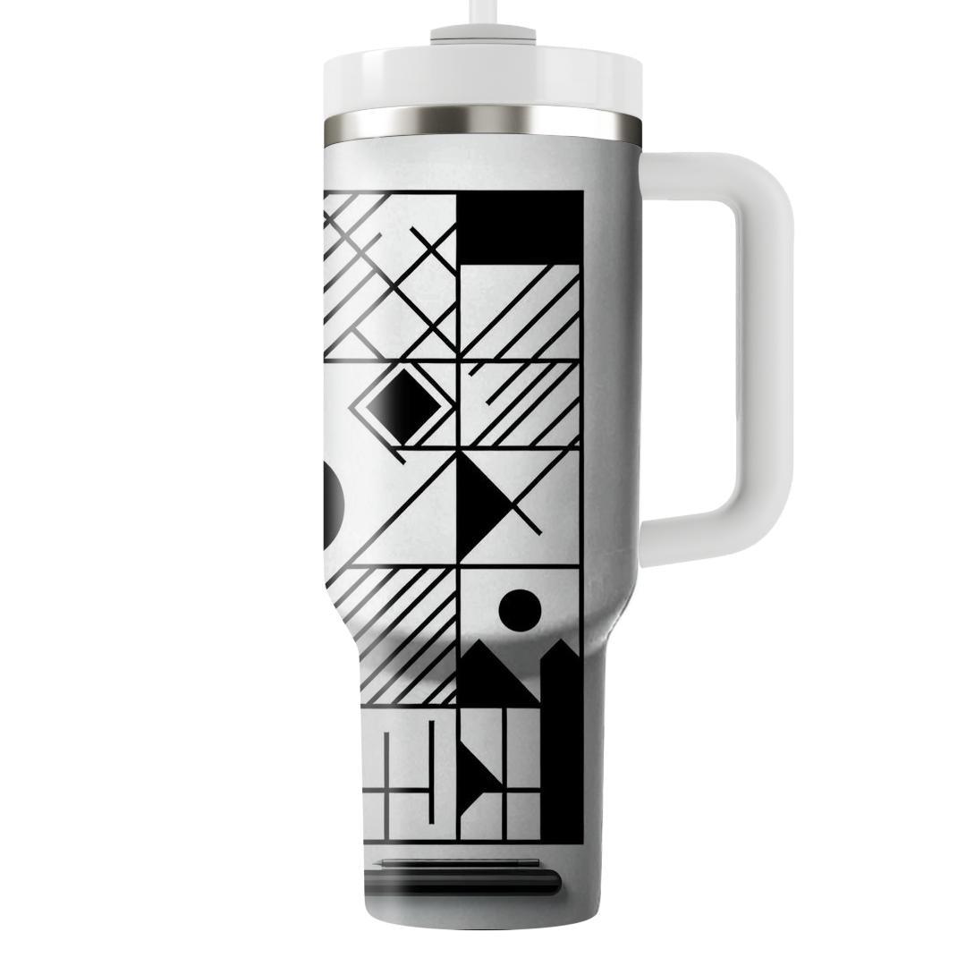 Minimalist Black And White Lines  Custom Tumblers