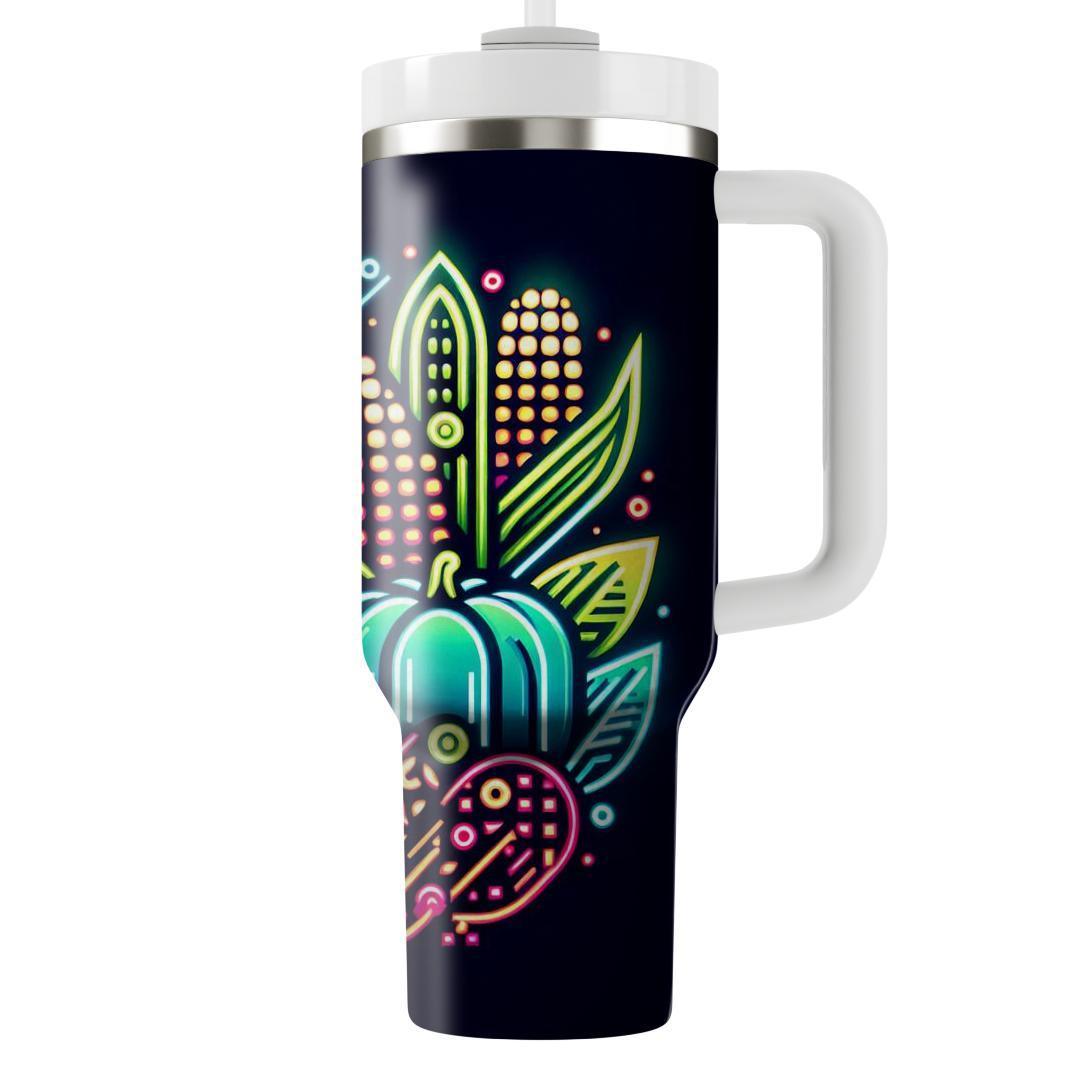 Digital Harvest - Futuristic Thanksgiving  Tumblers With Lids