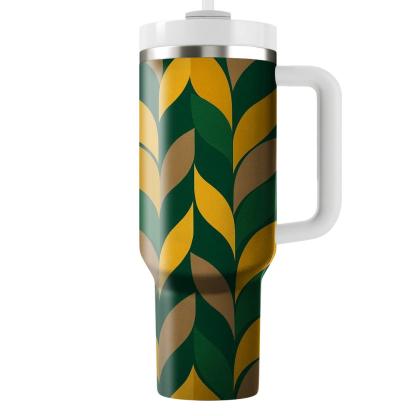 Geometric Leaf Cascade Unique Tumblers