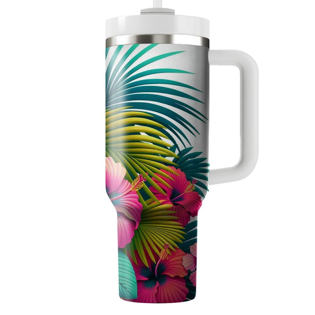 Tropical Hibiscus Hues  Tumblers With Lids