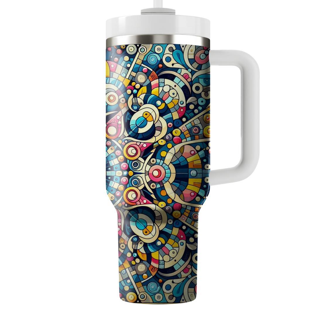 Funky Kaleidoscope Burst  Tumbler Cups