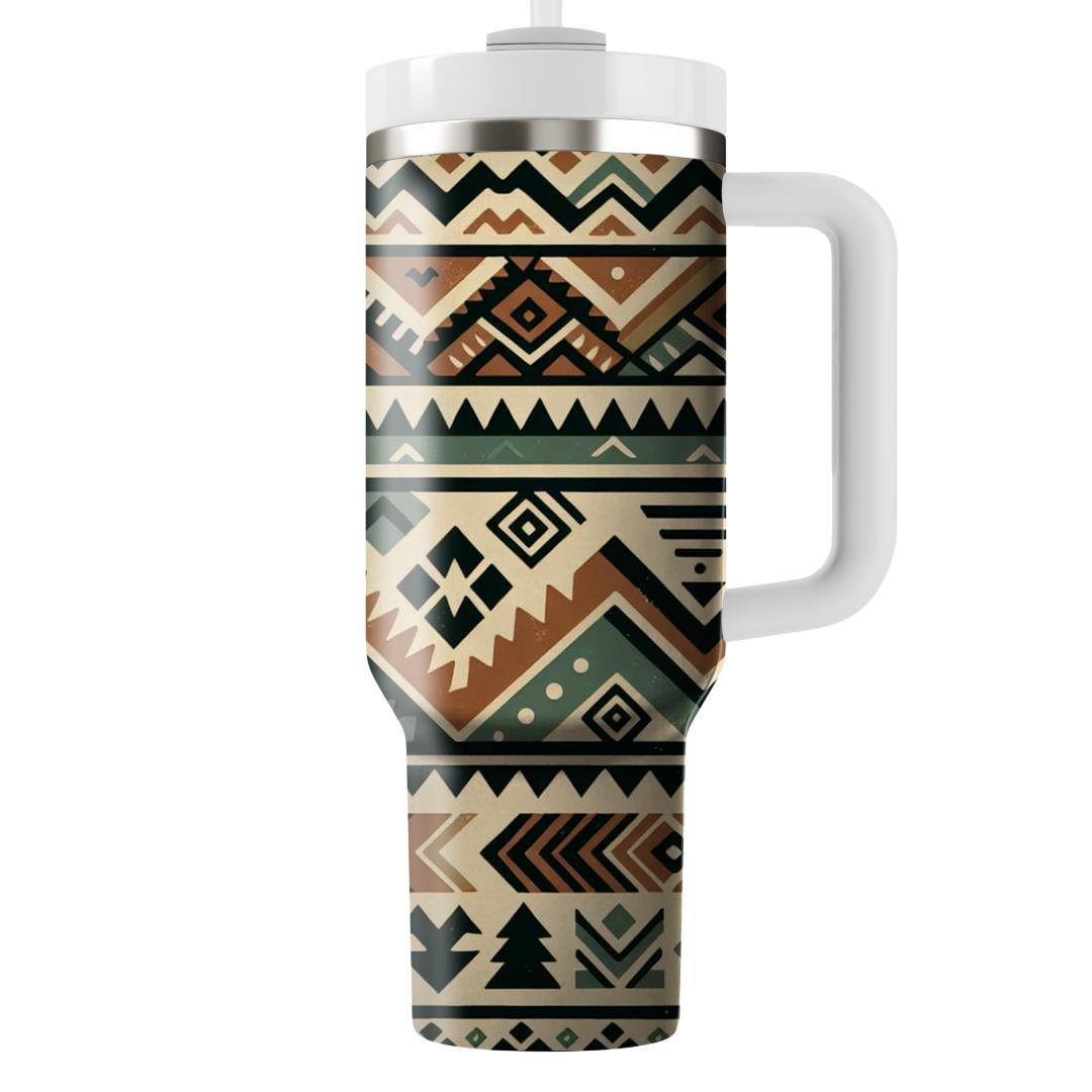 Rustic Tribal Chevron  Tumblers With Lids
