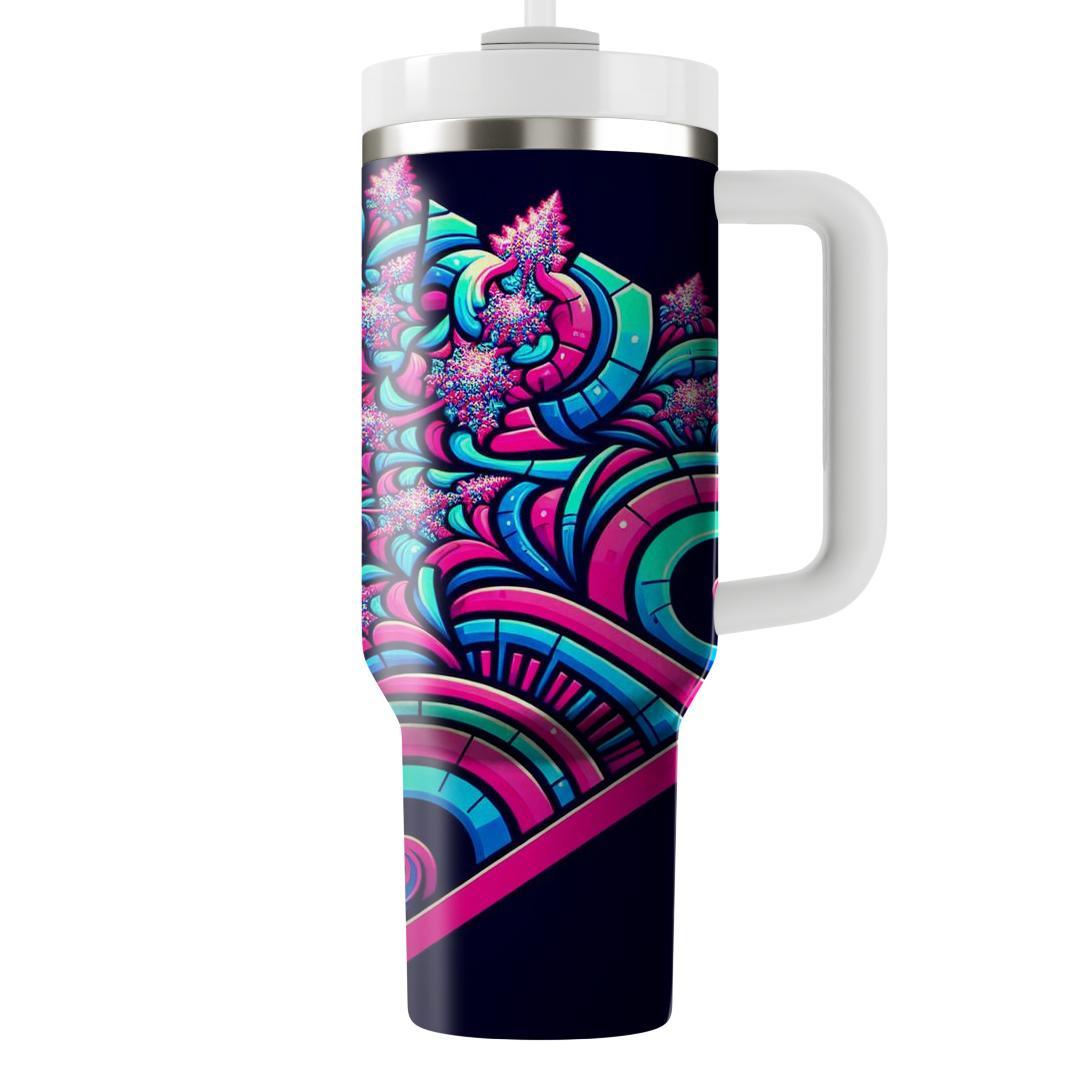 Neon Fractal Designs  Unique Tumblers
