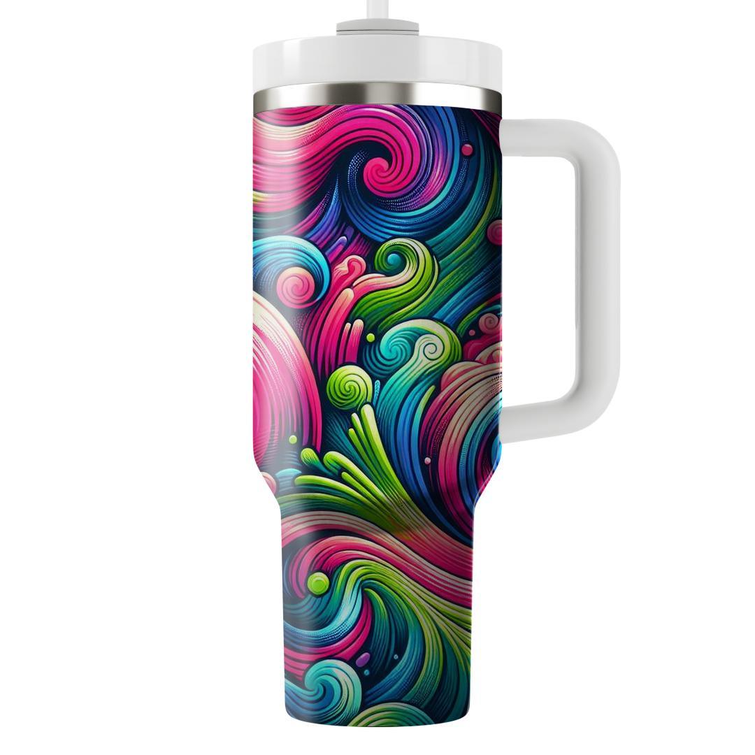 Neon Swirl  Personalized Tumblers