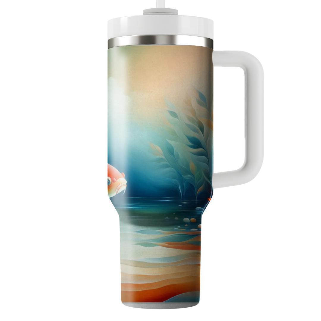 Elegant Goldfish Harmony  Travel Tumblers