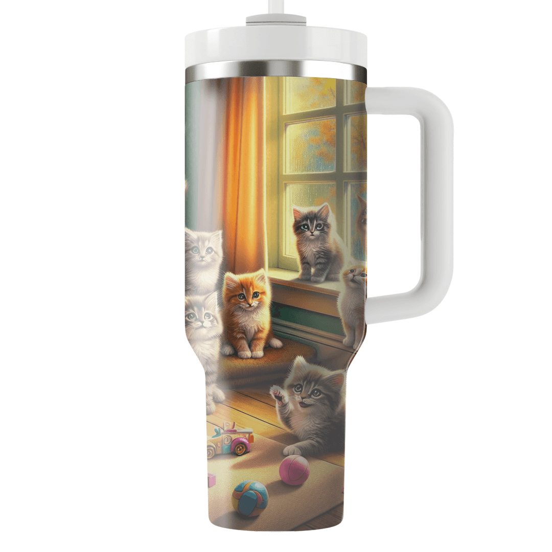 Playful Kitten Mischief  Decorative Tumblers