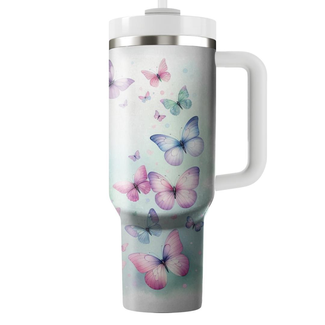 Spring Butterfly Garden Tumblers With Lids