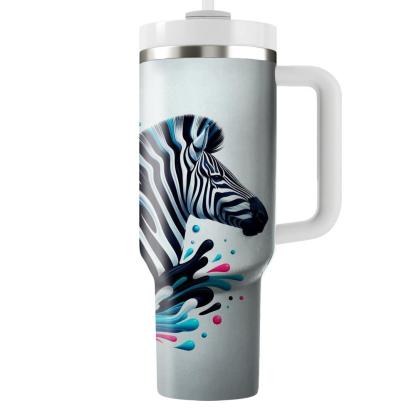 Abstract Zebra Lines  Travel Tumblers
