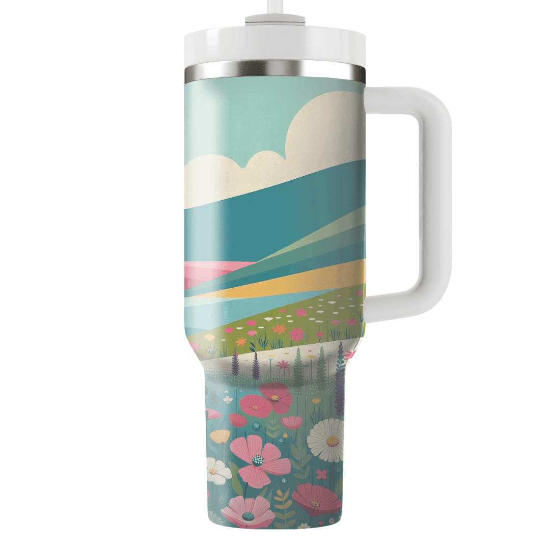 Peaceful Floral Landscape Decorative Tumblers