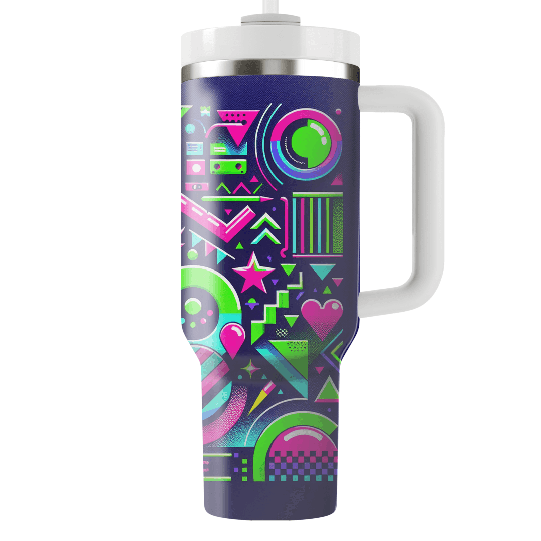 Vibrant 80s Patterns Travel Tumblers