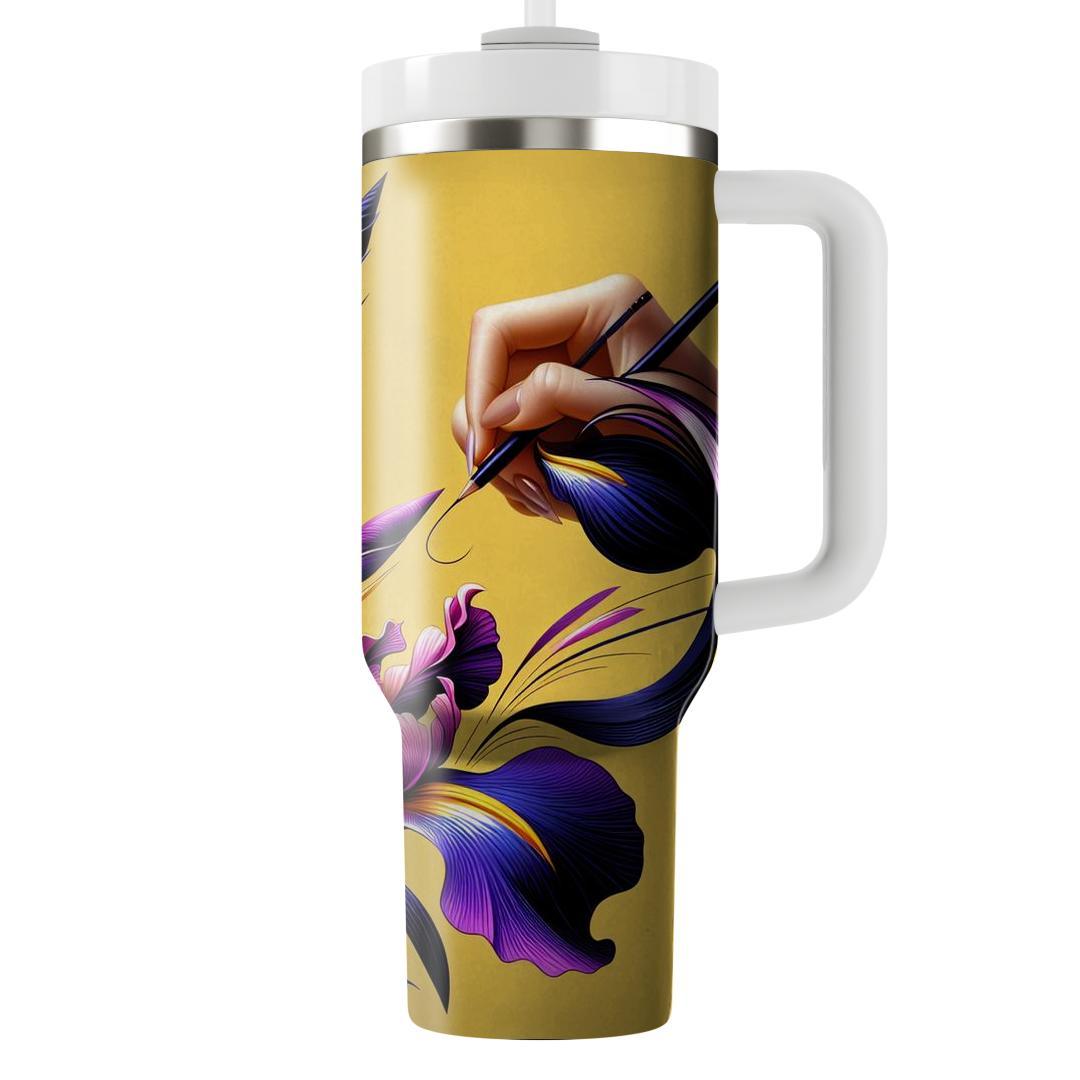 Wild Iris Cascade Personalized Tumblers
