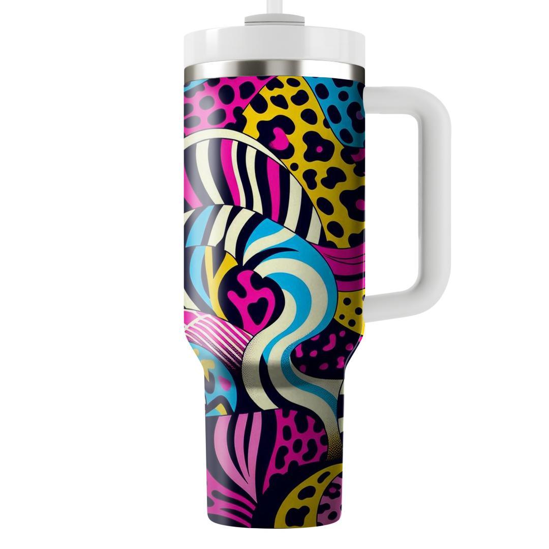 Funky Animal Print Collage  Tumbler Cups