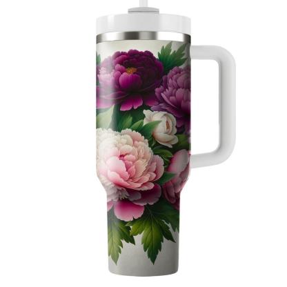Vibrant Peony Paradise  Tumbler Cups