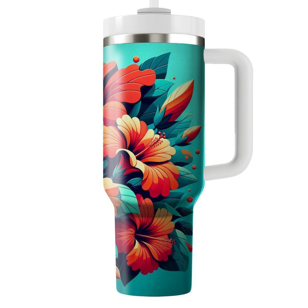 Fiery Hibiscus Splash  Insulated Tumblers