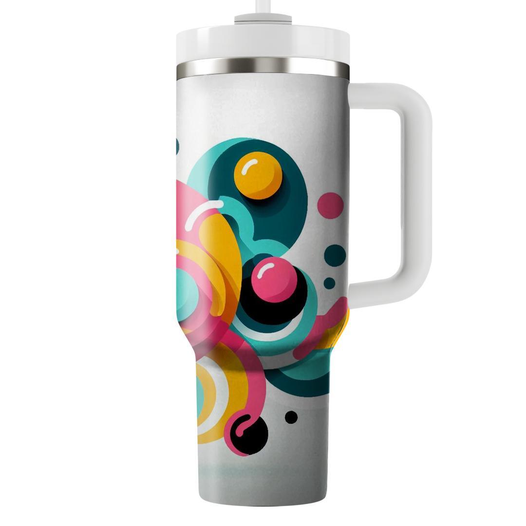 Groovy Abstract Circles  Travel Tumblers