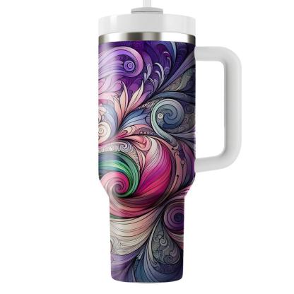 Artistic Floral Swirls  Travel Tumblers