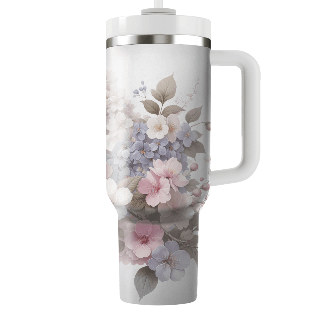 Delicate Floral Whisper  Tumblers With Lids