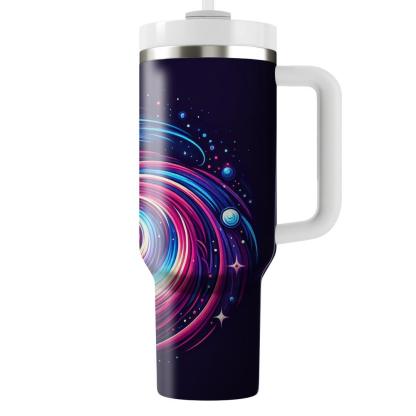 Neon Spiral Galaxy  Personalized Tumblers
