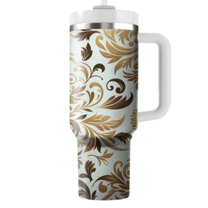 Elegant Gold Leaf Motif  Insulated Tumblers