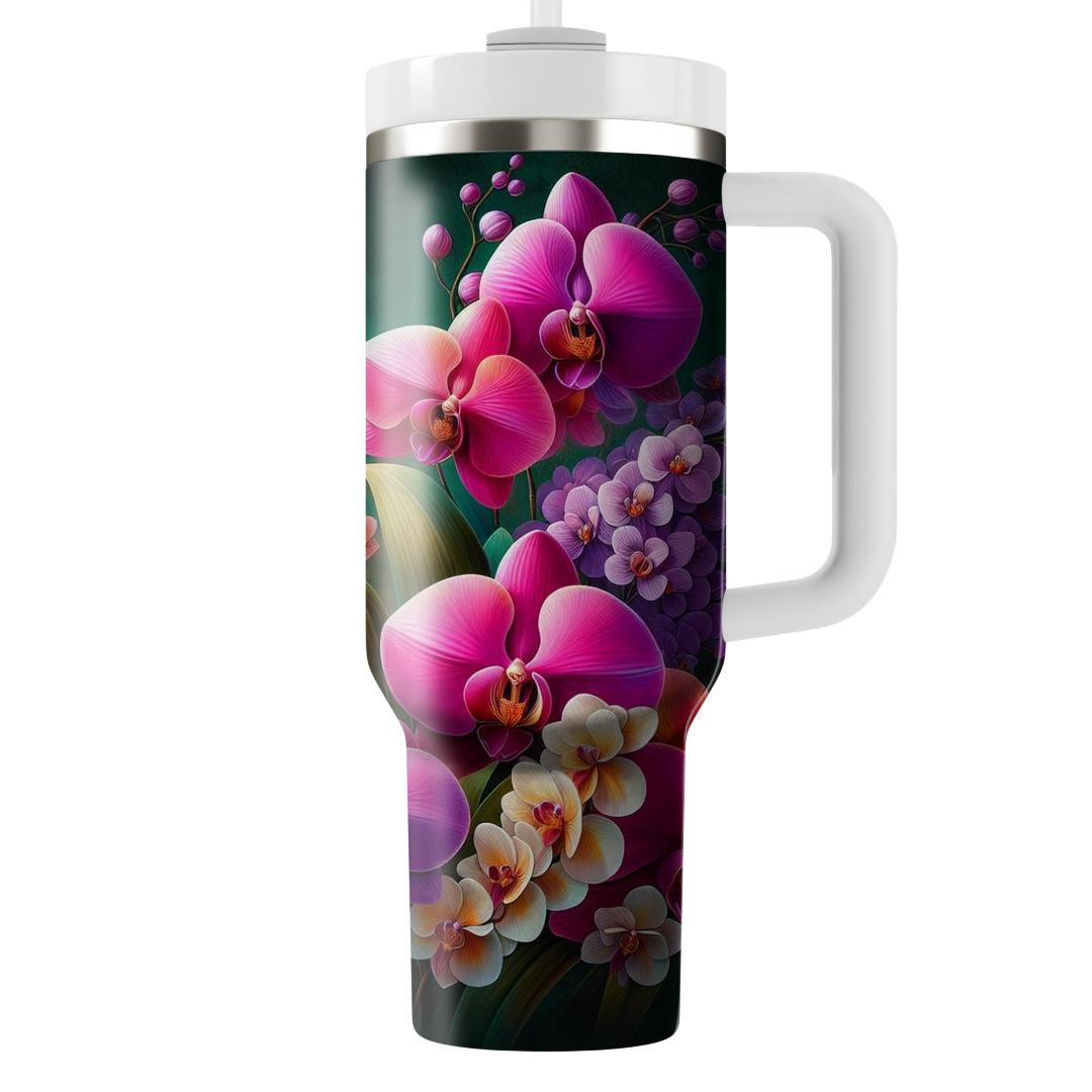 Vibrant Orchid Oasis  Unique Tumblers