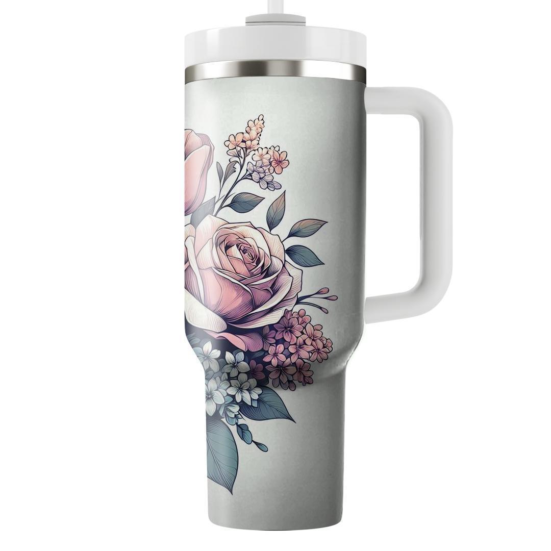 Graceful Floral Cascade  Insulated Tumblers