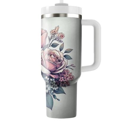 Graceful Floral Cascade  Insulated Tumblers