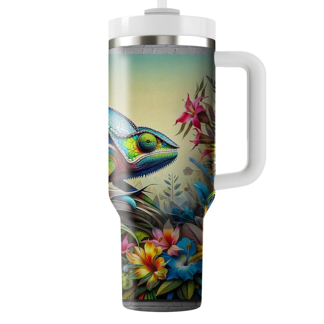 Funky Chameleon Colors  Tumblers With Lids