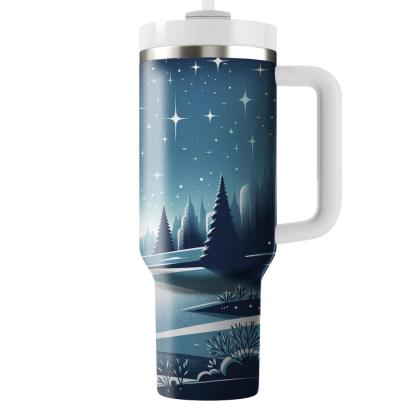 Winter Starry Solitude  Travel Tumblers