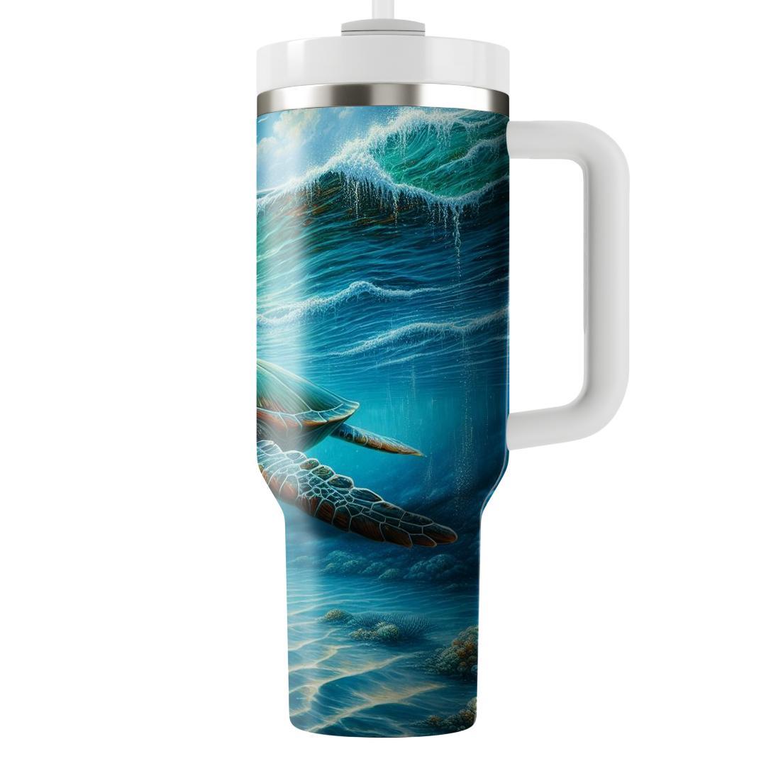 Soothing Sea Turtle Journey  Travel Tumblers