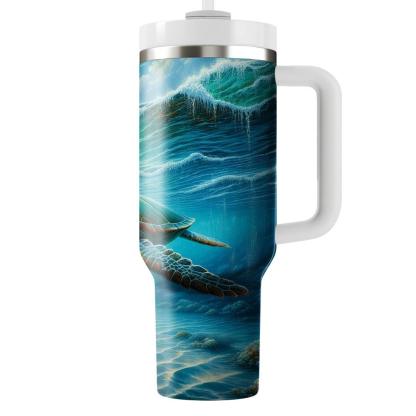 Soothing Sea Turtle Journey  Travel Tumblers