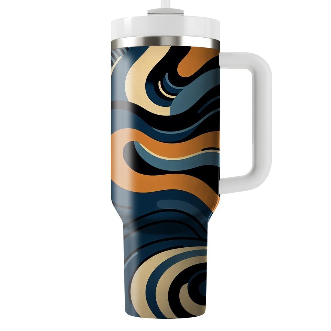 Retro Waves And Ridges  Tumblers With Lids