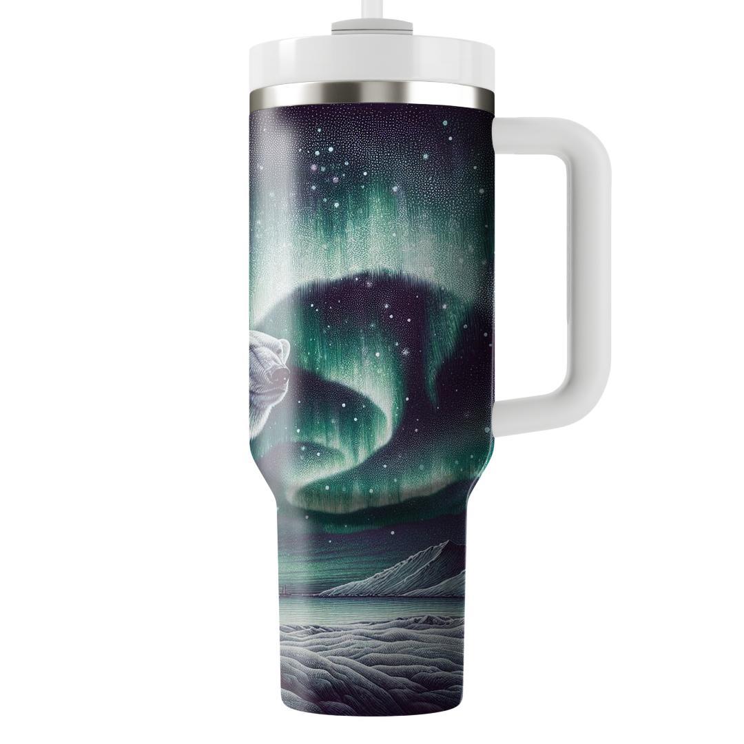 Mystical Polar Bear Aurora  Travel Tumblers