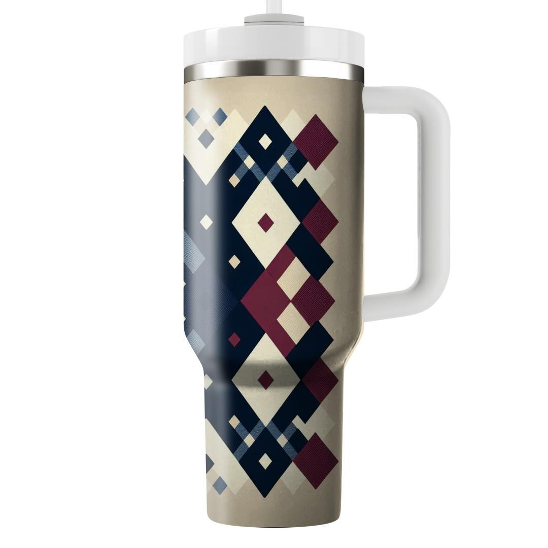 Chic Argyle Pattern  Tumblers With Lids