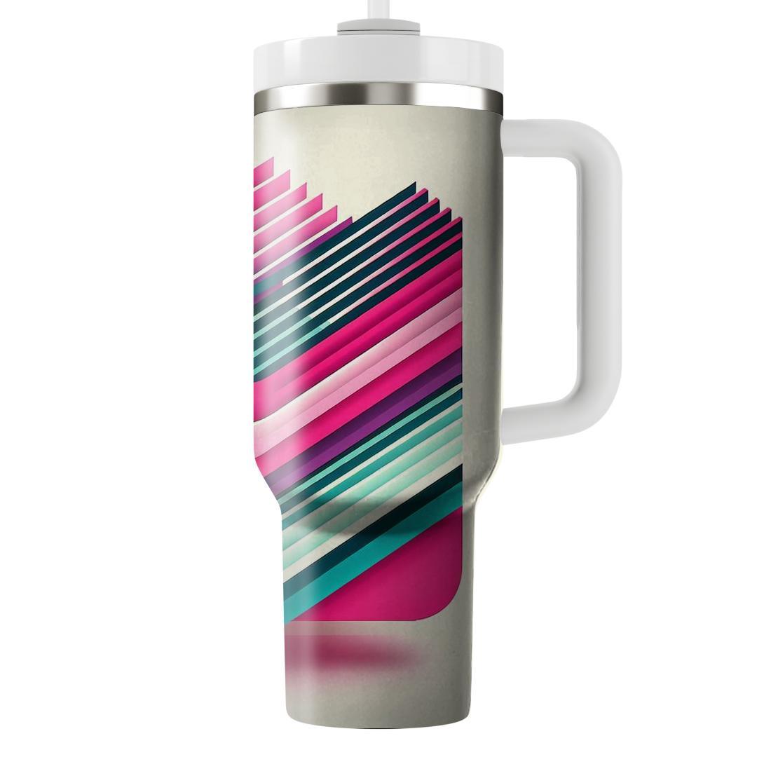 Diagonal Striped Fusion  Travel Tumblers