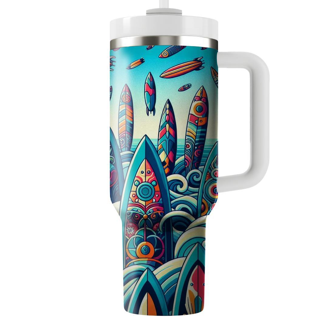 Retro Surfboard Vibes  Personalized Tumblers