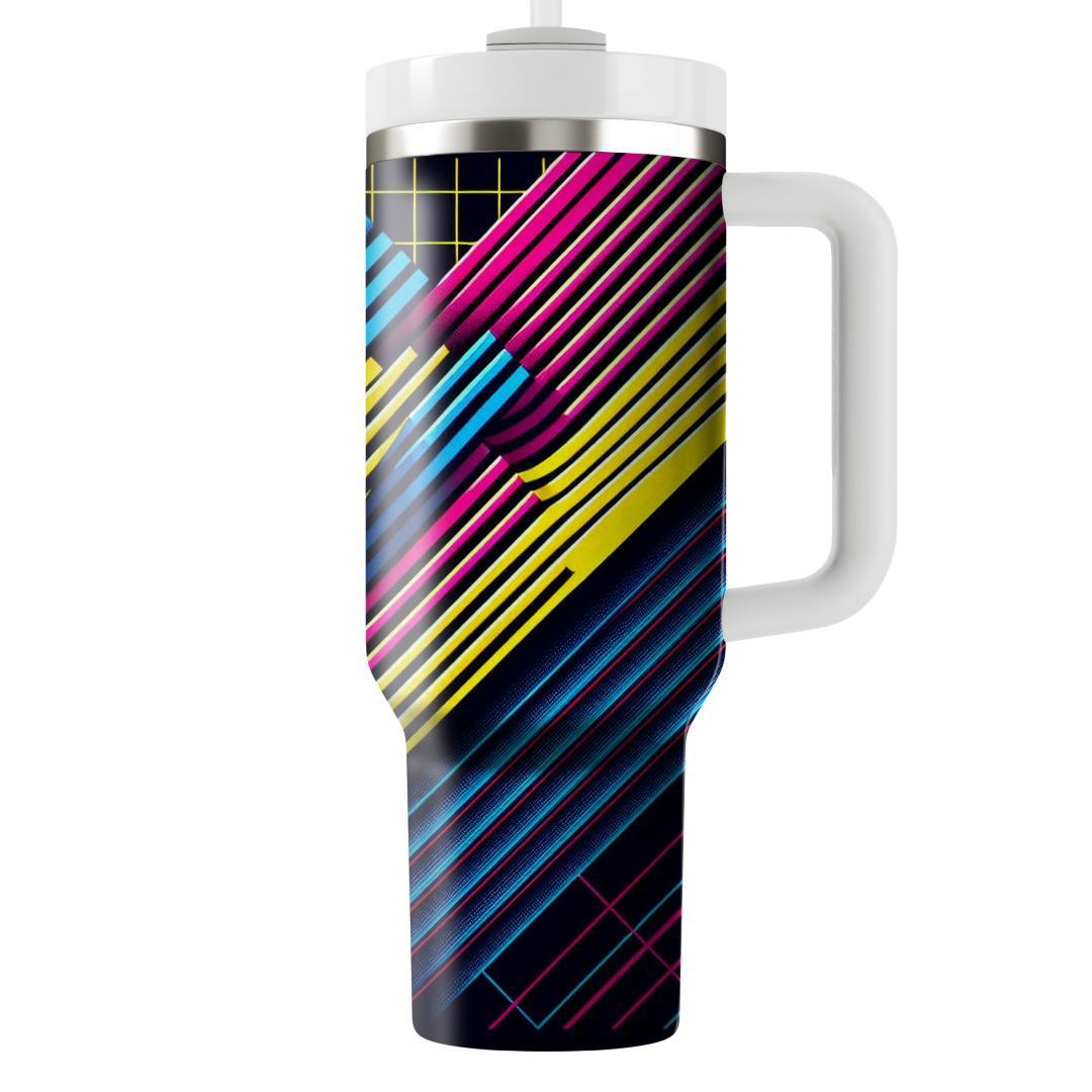 Vibrant Gridlines  Personalized Tumblers